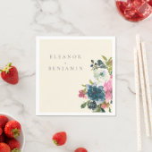 水エレガント色植物性フローラ開花結婚ズ スタンダードカクテルナプキン (インサイチュ)