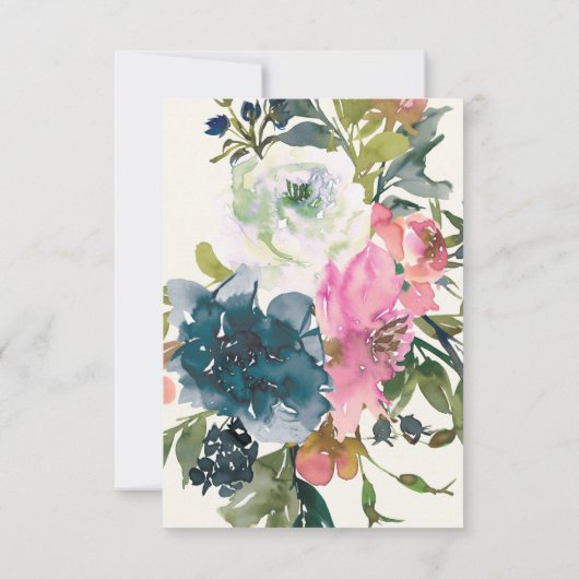 水エレガント色植物性フローラ開花結婚ズ セーブザデート (裏面)