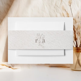 水エレガント色植物性モノグラム結婚ズ 招待状ベリーバンド