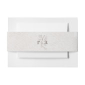 水エレガント色植物性モノグラム結婚ズ 招待状ベリーバンド (正面例)