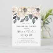 水エレガント色植物性リハーサルのディナー 招待状 (スタンド正面)