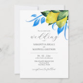 水エレガント色植物性レモ地中海のン 招待状 (正面)