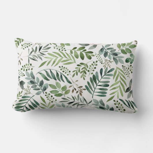 水エレガント色植物性葉装飾用クッション ランバークッション (正面)