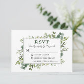 水エレガント色植物樹結婚林 出欠カード (スタンド正面)