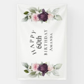 水エレガント色植物第60誕生日 横断幕 (縦)