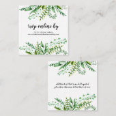 水エレガント色植物結婚式RSVPインサート エンクロージャーカード (正面/裏面)