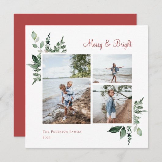 水エレガント色植物緑色写真 シーズンカード (正面/裏面)