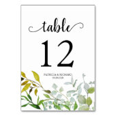 水エレガント色植物緑 テーブルナンバー (裏面)