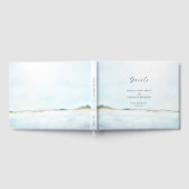水エレガント色海ビーチ結婚式ゲストブック ゲストブック (全面)