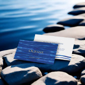 水エレガント色海波ネイビーブルー 名刺