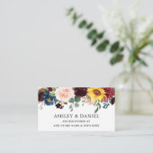 水エレガント色混合フローラブルーレジストリ エンクロージャーカード (スタンド正面)