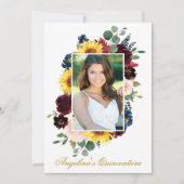 水エレガント色混合フローラ写真キンセアニェラ 招待状 (正面)