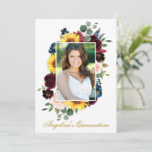 水エレガント色混合フローラ写真キンセアニェラ 招待状 (スタンド正面)