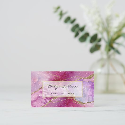 水エレガント色灰 名刺 (スタンド正面)