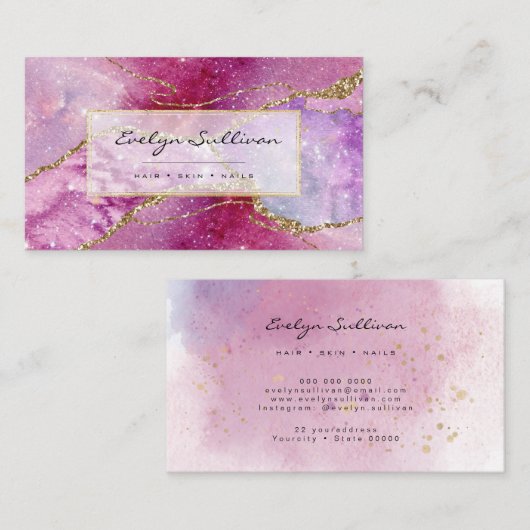 水エレガント色灰 名刺 (正面/裏面)