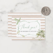 水エレガント色熱帯ビーチパームブライダルショー ノートカード (正面/裏面インサイチュ)