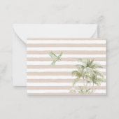 水エレガント色熱帯ビーチパームブライダルショー ノートカード (裏面)