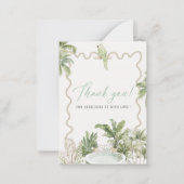 水エレガント色熱帯ビーチパームブライダルショー ノートカード (正面)