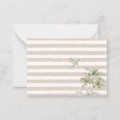 水エレガント色熱帯ビーチパームブライダルショー ノートカード (裏面)