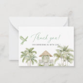 水エレガント色熱帯ビーチパームブライダルショー ノートカード (正面)