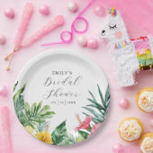 水エレガント色熱帯フローラブライダルシャワー ペーパープレート (パーティー)