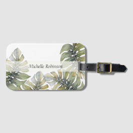 水エレガント色熱帯モンステラ ラゲッジタグ