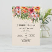 水エレガント色熱帯結婚式招待状 招待状 (スタンド正面)