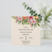 水エレガント色熱帯結婚式招待状 招待状 (スタンド正面)