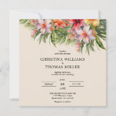 水エレガント色熱帯結婚式招待状 招待状 (正面)