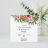 水エレガント色熱帯結婚式招待状 招待状 (スタンド正面)