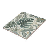 水エレガント色熱帯緑色植物性フローラ タイル (側面)