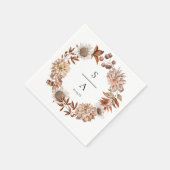 水エレガント色燃えたオレンジ色のフローラ結婚ズ スタンダードカクテルナプキン (角)