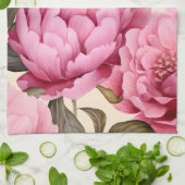 水エレガント色牡丹の花 キッチンタオル (折り畳み)