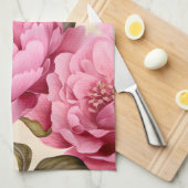 水エレガント色牡丹の花 キッチンタオル (四つ折り)