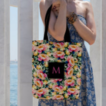 水エレガント色牡丹オンブラックモノグラム