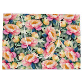 水エレガント色牡丹オンブラック ラージペーパーバッグ (裏面)