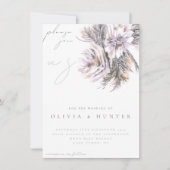 水エレガント色牡丹フラワー結婚式招待状 (正面)