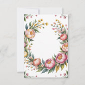 水エレガント色牡丹結婚花束 出欠カード (裏面)