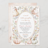 水エレガント色甘い小さなかぼちゃのベビーS 招待状 (正面/裏面)