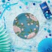 水エレガント色白フローラ牡丹の花 ペーパープレート (パーティー)