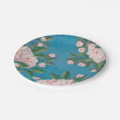 水エレガント色白フローラ牡丹の花 ペーパープレート (アングル)