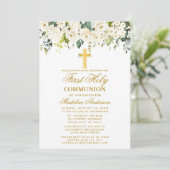 水エレガント色白フローラ第1聖体 招待状 (スタンド正面)
