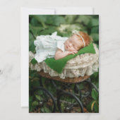 水エレガント色白フローラ金ゴールド洗礼写真 招待状 (裏面)