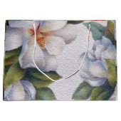 水エレガント色白マグノリア花 ラージペーパーバッグ (正面)