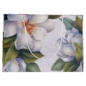 水エレガント色白マグノリア花 ラージペーパーバッグ (裏面)