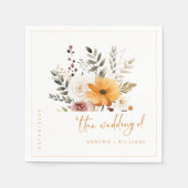 水エレガント色秋の結婚式ナプキンスカスタム() スタンダードカクテルナプキン (正面)