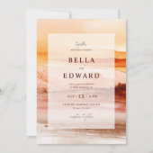 水エレガント色秋の結婚式ボヘミアン 招待状 (正面)