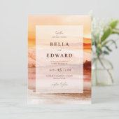 水エレガント色秋の結婚式ボヘミアン 招待状 (スタンド正面)