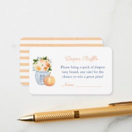 水エレガント色秋ベビーシャワーおむつラッフル エンクロージャーカード