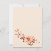 水エレガント色秋花ブライダルシャワー 招待状 (裏面)